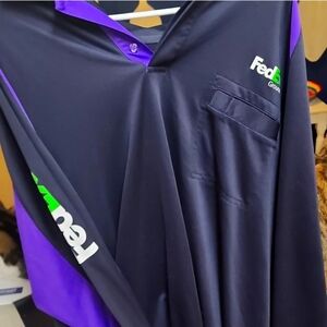 FedEx  Stan Herman Black & Purple Uniform Long Sleeve Polo RG 4x